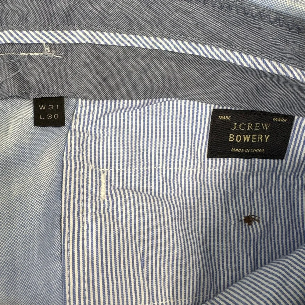 J.Crew Dress Pants Mens 31x30 Blue Bowery Slim Fit Oxford‎ Cotton Chinos Preppy